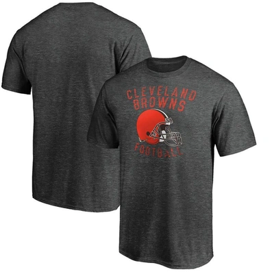 Majestic Heathered Charcoal Cleveland Browns Showtime Logo T-shirt In Heather Charcoal