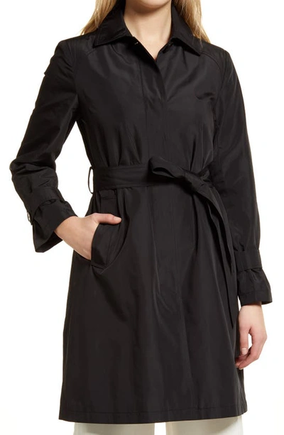 Sam Edelman Belted Rain Jacket In Black