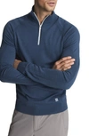 Reiss Affleck Wool Blend Half Zip Pullover In Airforce Blue