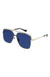 Gucci 61mm Navigator Sunglasses In Gold 1
