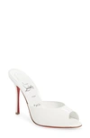 Christian Louboutin Me Dolly Patent Red Sole Sandals In White