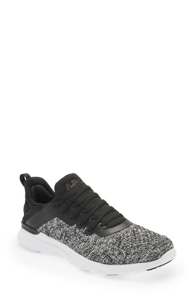 Apl Athletic Propulsion Labs Techloom Tracer Knit Training Shoe In Black / White / Melange