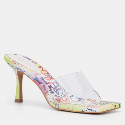 Torgeis California Clear Strap Stiletto Sandal In White