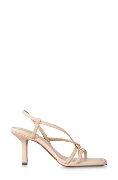 Frame Le Addison Leather Wrap Sandals In Oatmeal