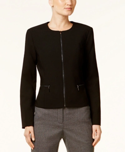 Calvin Klein Collarless Blazer In Black