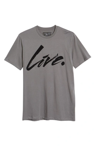 Live Live Live. Paint Graphic Tee In Grey Skies