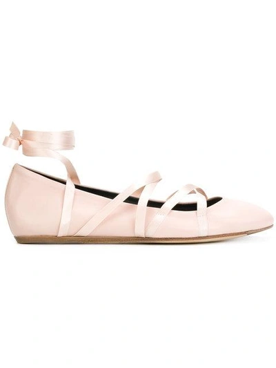 Lanvin Lace-up Ballerina Shoes - Pink