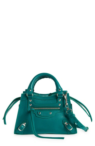 Balenciaga Neo Classic City Mini Grained Leather Satchel Bag In Jade