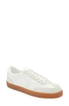 Ted Baker Robbert Recycled Leather And Suede Low-top Trainers In White