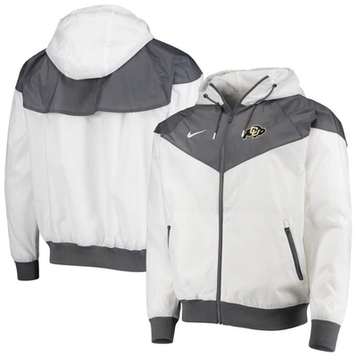 Nike White Colorado Buffaloes Windrunner Raglan Full-zip Hoodie Jacket