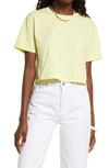 Open Edit Boxy Crop T-shirt In Yellow Elfin