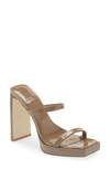 Jeffrey Campbell Hustler Platform Sandal In Taupe Patent