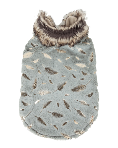 Pet Life Luxe Gold Wagger Dog Coat In Grey And Gold