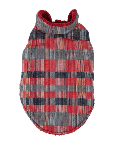 Pet Life Scotty Tartan Insulated Dog Jacket In Red And Grey Plaid