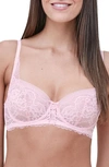 Skarlett Blue 'minx' Unlined Lace Demi Underwire Bra In Chiffon/white