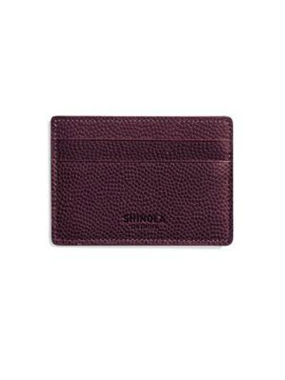 Shinola Latigo Leather Id Card Case In Oxblood Red