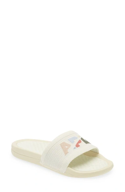 Apl Athletic Propulsion Labs Big Logo Techloom Knit Sport Slide In Pristine / Pastel / Blocked