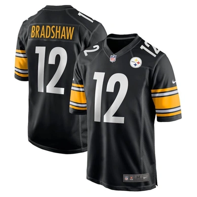 Nike Terry Bradshaw Black Pittsburgh Steelers Retired Player Game Jersey