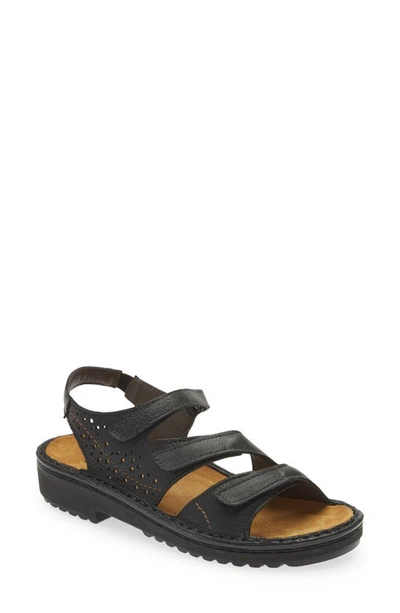 Naot Birgit Sandal In Soft Black Leather