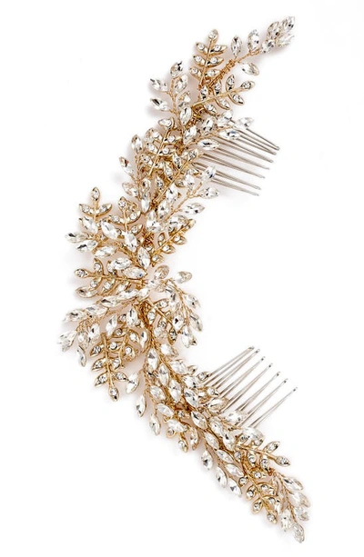Brides And Hairpins Serena Crystal Hair Comb In Gold
