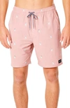 Rip Curl Men's Hula Beach Volley Shorts In Washed Peach