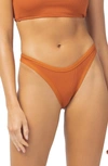 L*space Foley Ribbed Bikini Bottom In Amber