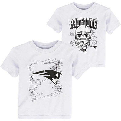 Outerstuff Kids' Toddler White New England Patriots Coloring Activity Two-pack T-shirt Set