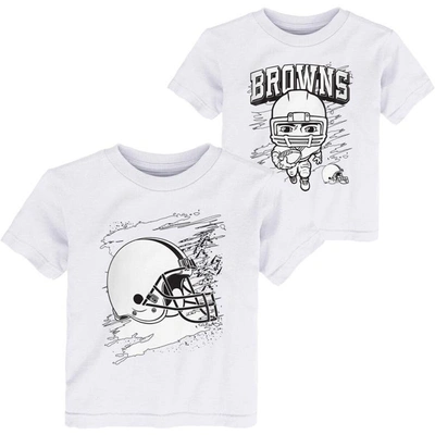 Outerstuff Kids' Toddler White Cleveland Browns Coloring Activity Two-pack T-shirt Set