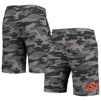 Concepts Sport Men's  Charcoal, Gray Oklahoma State Cowboys Camo Backup Terry Jam Lounge Shorts In Charcoal,gray