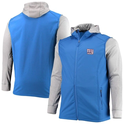 Dunbrooke Men's  Royal, Gray New York Giants Big And Tall Alpha Full-zip Hoodie Jacket In Royal,gray