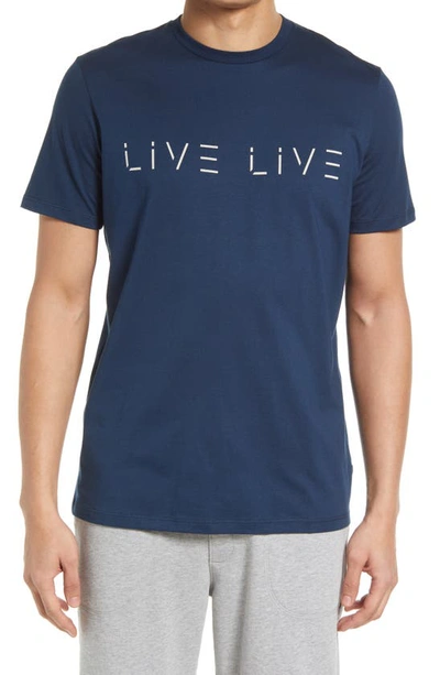Live Live Cotton Logo Graphic Tee In Brooklyn Blue