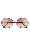 Chloé 60mm Gradient Round Sunglasses In Gold/ Slate