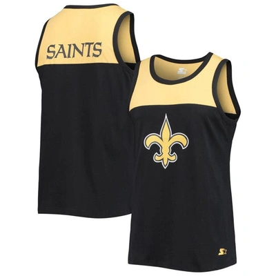 Starter Black/gold New Orleans Saints Team Touchdown Fashion Tank Top