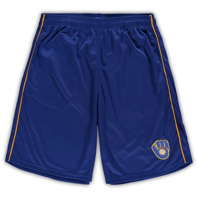 Profile Men's Royal Milwaukee Brewers Big And Tall Mesh Shorts