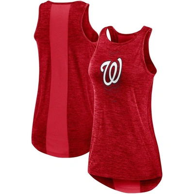 Nike Women's  Red Washington Nationals Logo Fade High Neck Performance Tank Top