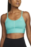 Nike Dri-fit Indy Sports Bra In Washed Teal/ White