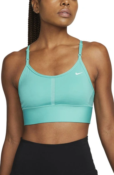 Nike Dri-fit Indy Sports Bra In Washed Teal/ White
