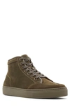 Belstaff Rally Leather High-top Trainers In Khaki