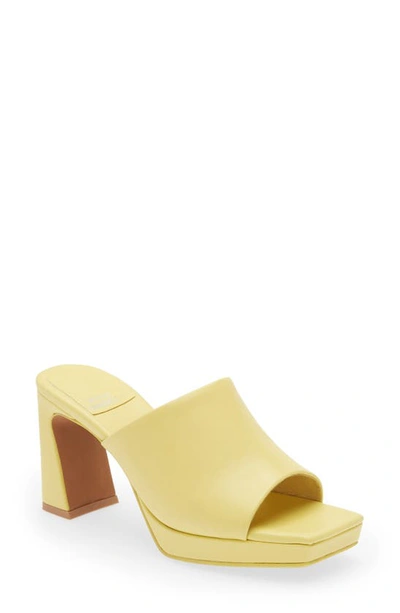 Jeffrey Campbell Caviar Platform Slide Sandal In Light Yellow