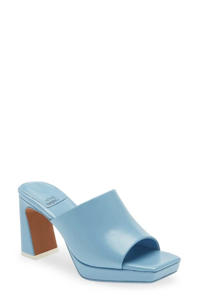 Jeffrey Campbell Caviar Platform Slide Sandal In Baby Blue