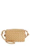 Bottega Veneta Small Intrecciato Leather Crossbody Bag In Almond Gold