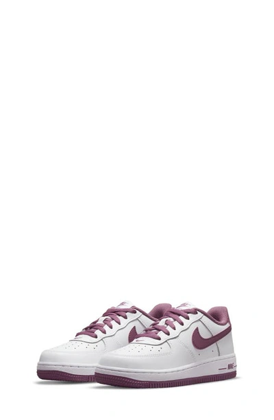 Nike Kids' Air Force 1 Low Sneakers In White/ White/ Light Bordeaux