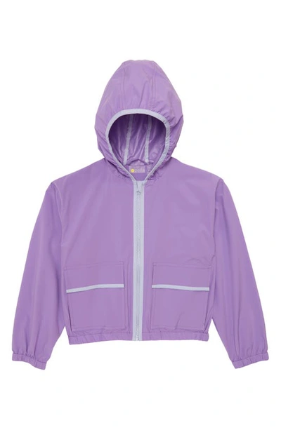 Zella Girl Kids' Active Hooded Rain Jacket In Purple Hyacinth
