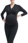 Kimi And Kai Essential Active Maternity/nursing Top In Black
