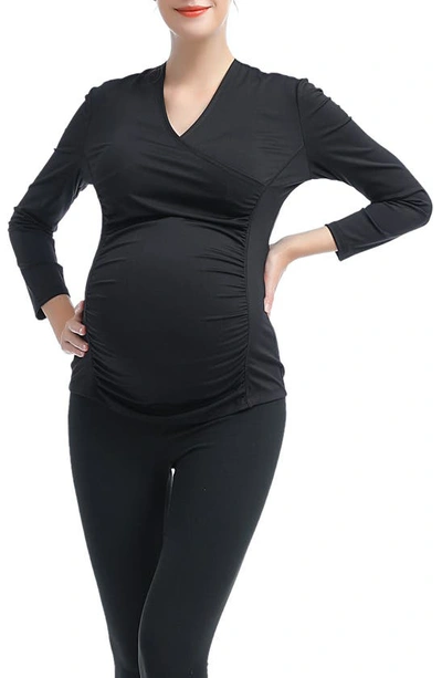 Kimi And Kai Essential Active Maternity/nursing Top In Black