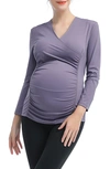 Kimi And Kai Essential Active Maternity/nursing Top In Lavender