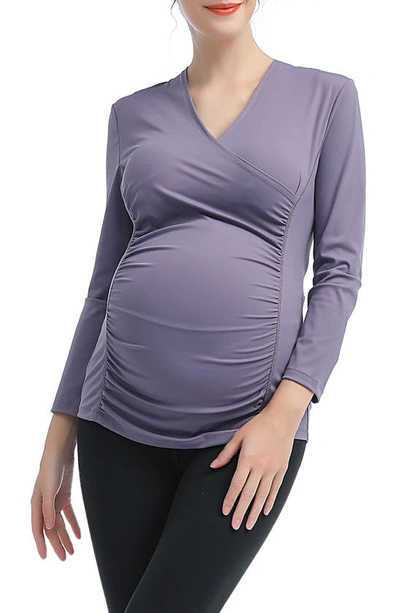 Kimi And Kai Essential Active Maternity/nursing Top In Lavender