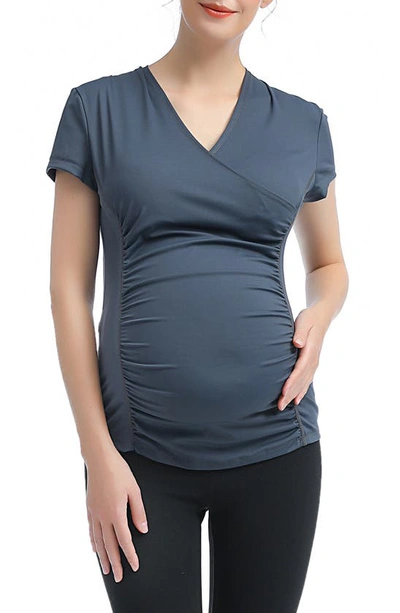 Kimi And Kai Essential Maternity/nursing Top In Navy