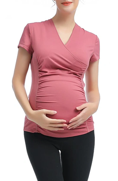Kimi And Kai Essential Maternity/nursing Top In Rose