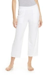 Barefoot Dreams Cozy Terry Crop Wide Leg Lounge Pants In Sea Salt